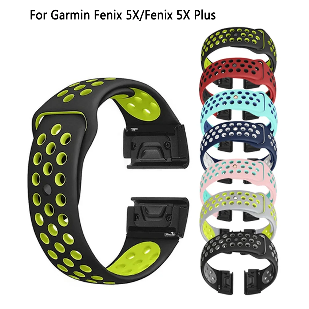 

Replacement Silicone Bracelet for Garmin Fenix 5X 5XPlus Smart Watch Bracelet Band 26mm Silicone Quick Fit Replacement Wristband