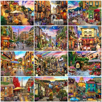 

Evershine 5D DIY Diamond Painting Town Full Square Round Diamond Embroidery Landscape Cross Stitch Street Wall Decoration