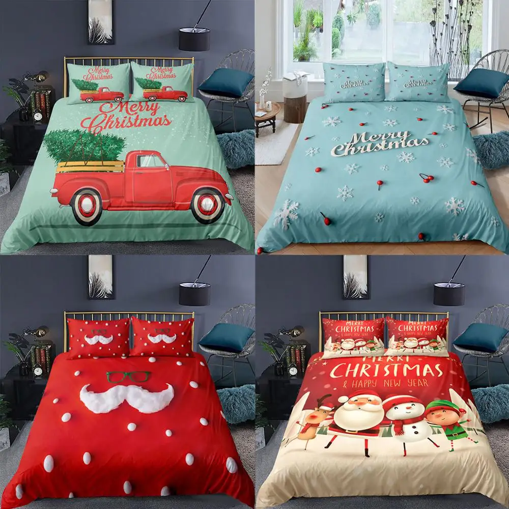 

6 Design High Quality Merry Christmas Series Duvet Cover Santa Claus Snowman 3D Print Bedding Set With Pillowcase Twin Full Size