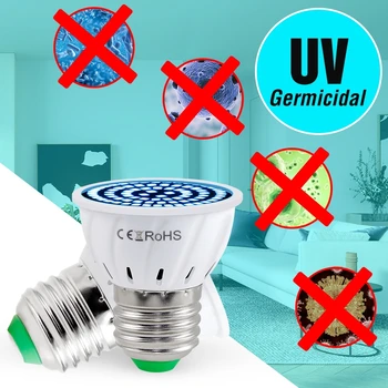 

E14 UV Sterilizer Lamp Germicidal Light UVC Lamp Sterilizer E27 LED UV Disinfection Lamp GU10 LED Ultraviolet Light Bulb