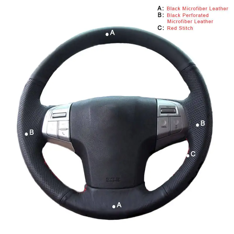 Microfiber Leather Автомобильные оплетки, чехлы на руль для Isuzu, аксессуары для интерьера, Авто оплетка на рулевом колесе, кожаные чехлы для стайлинга автомобилей - Название цвета: Microfiber Leather