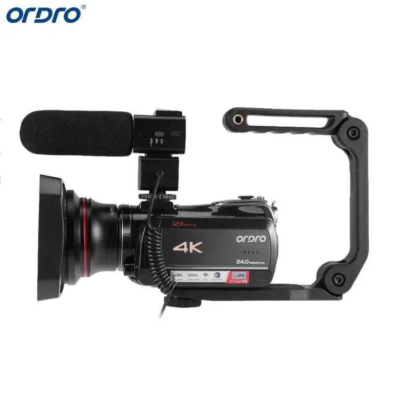DV Ordro AC5 4K UHD цифровые видеокамеры с зумом 12X FHD 24MP WiFi ips сенсорный экран цифровой оптический DV мини-видеокамеры