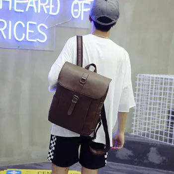 

2020 New European and American Style Fashion Popular PU Shoulder Bag Men and Women Simple Schoolbag Trend Leisure Travel Bag