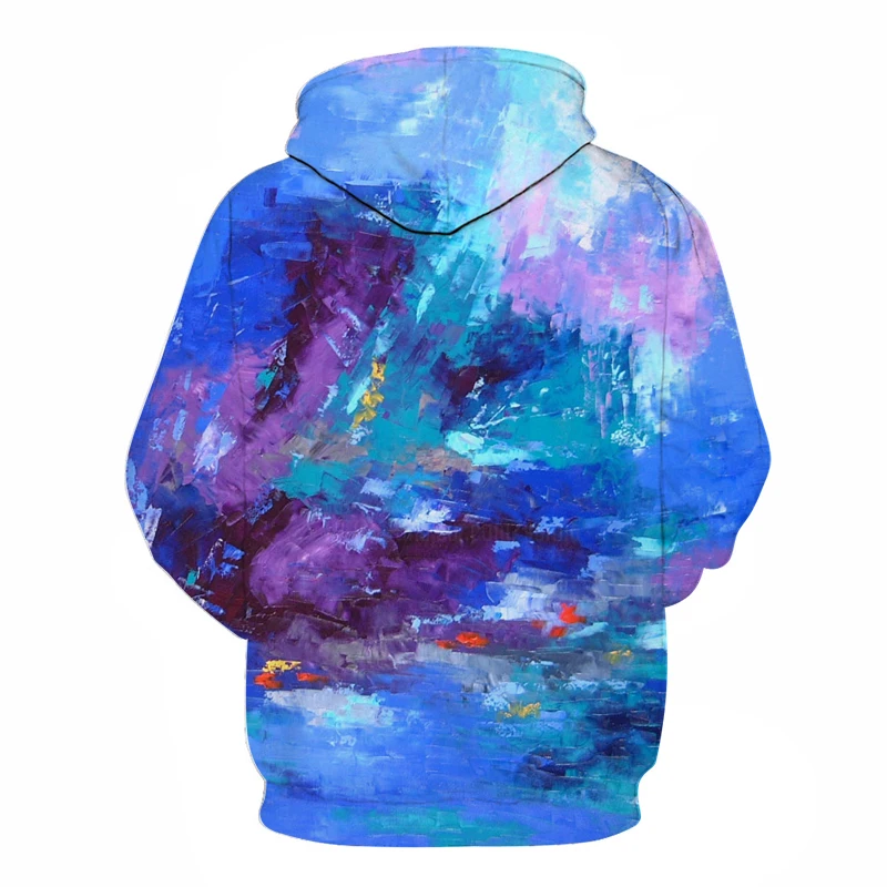 fashion tide brand youth hoodies color painting paint 3D digital printing pullover couple loose hooded baseball uniform 6XL