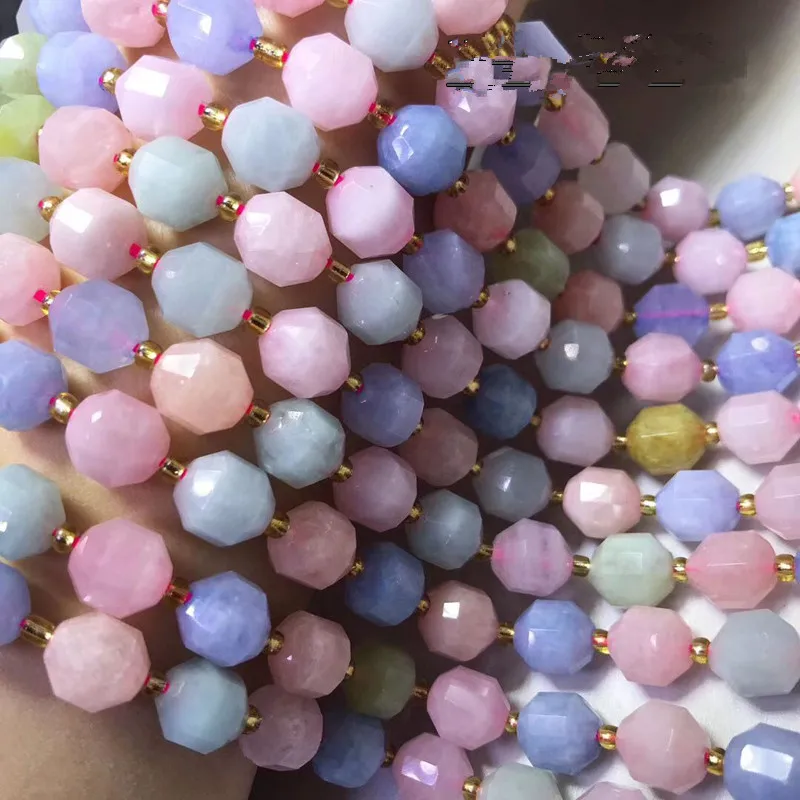 Бусины россыпью морганит квадратные граненые 6 мм для изготовления ювелирных