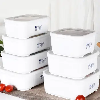 

Rectangle/Square Bento Lunch Box Leakproof Food Preservation Storage Container Crisper Home Refrigerator Fresh-keeping Organizer
