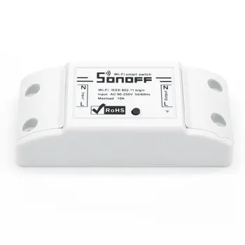 

Itead Sonoff Basic Wifi Switch DIY Wireless Remote Domotica Light Smart Home Automation Relay Module Controller Work with Alexa