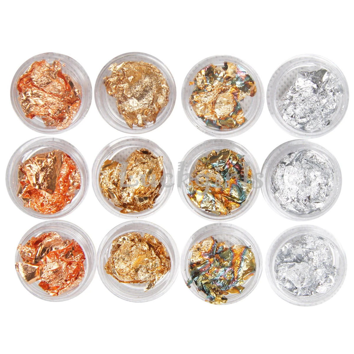 12 Boxes/Set Multicolor Foils Shiny Sparkles Gold & Silver Nail Art Glitter Stickers DIY Decoration 2