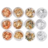 12 Boxes/Set Multicolor Foils Shiny Sparkles Gold & Silver Nail Art Glitter Stickers DIY Decoration 2