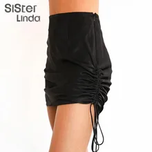 Sisterlinda, модные сексуальные Облегающие юбки, Женская мини-юбка с высокой талией, Mujer, тонкая однотонная Повседневная Уличная Женская офисная одежда, осенняя