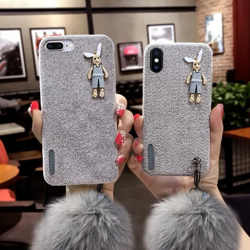 

case for iPhone 11 XR 7 8 11 Pro Max X XS Max Plus 6 6s cover Crystal rabbit