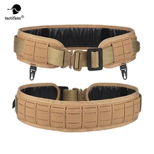 Tactical Battle Belt Laser Cut Molle Belt System Quick Release Metal Buckle Nylon Men Waist Combat Airsoft Paintball Accessories
