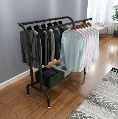 

Balcony simple drying rack floor double-pole drying rack household bedroom hanger outdoor detachable shelf