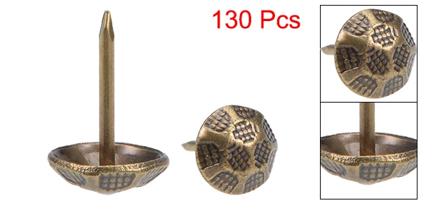 Bronze Tone 130pcs Uxcell мебельные гвозди Tacks 11 мм Головка Dia Thumb Push Pins золотой тон 100 шт - Цвет: Bronze Tone 130pcs