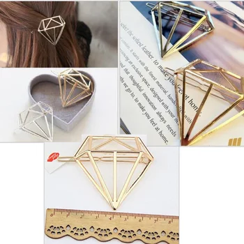 

1pcs Geometric Metal hair clips for hair moon Triangle hairpin hairclip for Women Girls Simple Style head accessories