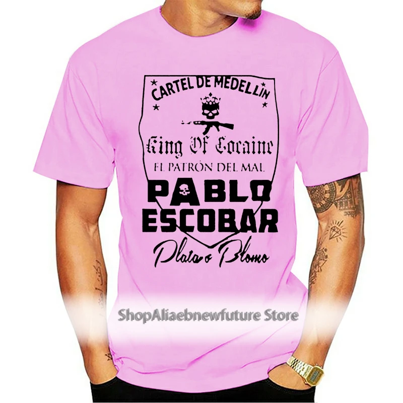 Camiseta de algodón de manga de Pablo Escobar, camisa con Cartel de Medellín, de Plata O Plomo, Narco, Colombia, moda de verano| Camisetas| - AliExpress