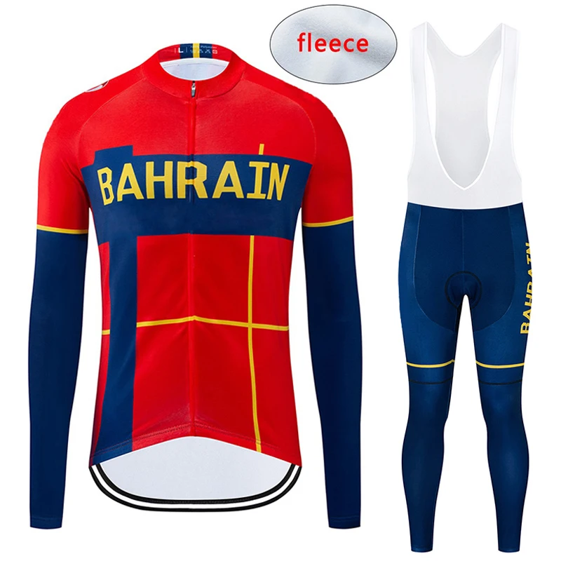 Winter Thermal Fleece Cycling Clothes Men's Jersey Suit Outdoor Riding Bike Clothing Bib Pants Set Jersey Maillot Ciclismo - Цвет: Sets 1