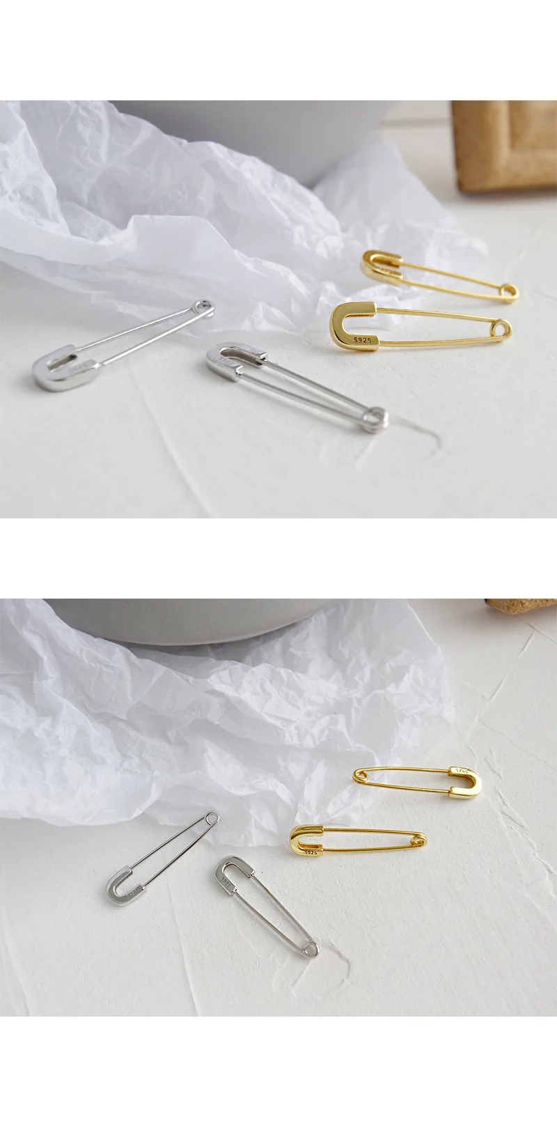 F.I.N.S корейские серьги из стерлингового серебра S925 INS простые серьги в форме булавки в стиле панк двухтонные серебряные серьги-гвоздики 925 ювелирные изделия