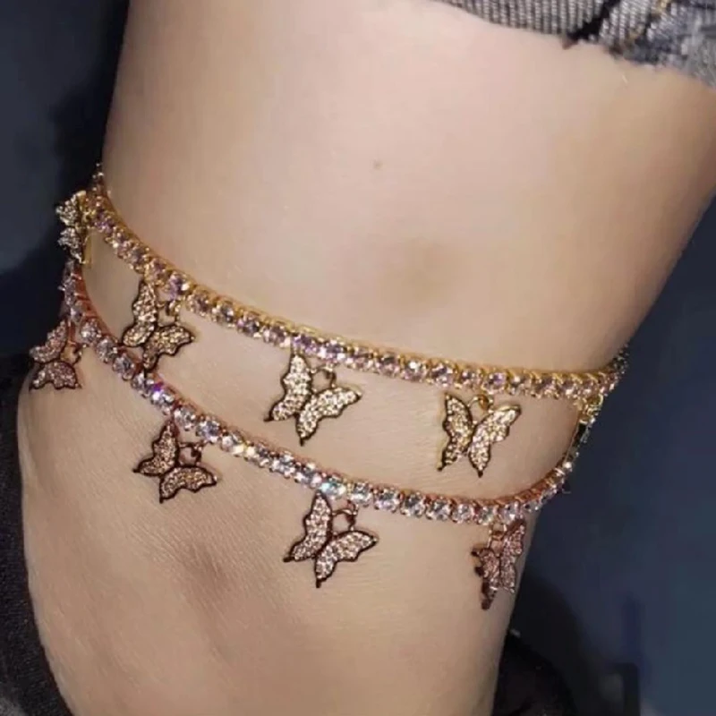 YWZIXLN Anklet Foot Crystal Chain Summer Bracelet Tassel Butterfly Pendant Charm Sandals Barefoot Beach Foot Bridal Jewelry A019 YWZIXLN Anklet Foot Crystal Chain Summer Bracelet Tassel Butterfly Pendant Charm Sandals Barefoot Beach Foot Bridal Jewelry A019