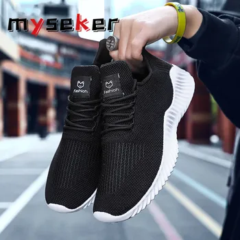 

Platform Sneakers for Men Mesh Breathable Running Shoes Light Weight Man Sport Shoe Plus Size Flat Men's Summer Sports Shoes S3