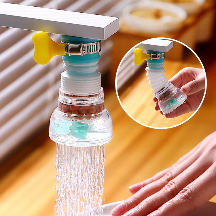 Faucet filter kitchen water-saving splash-proof shower with medical stone  retractable tap water purifier