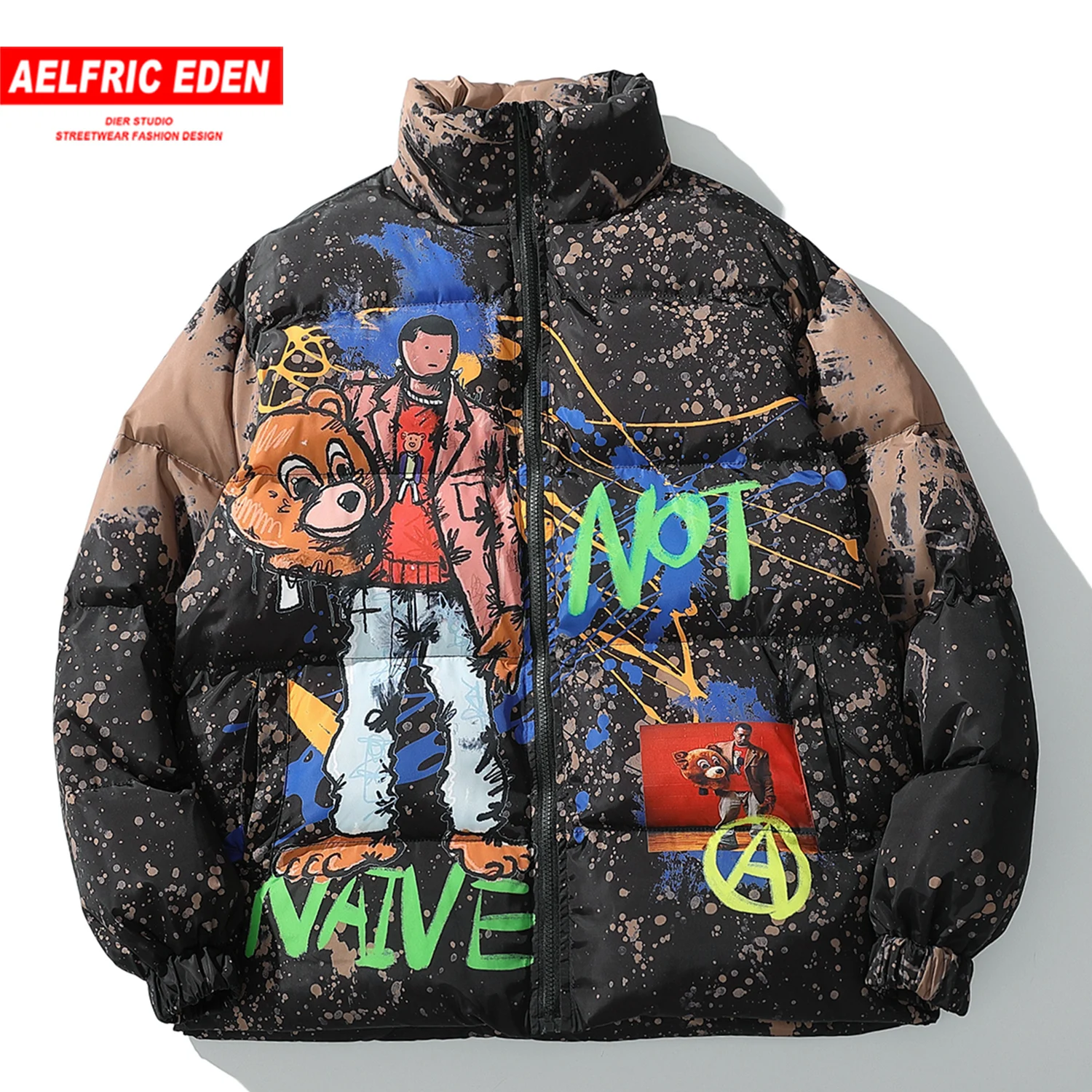 Aelfric Eden куртка в стиле хип хоп с рисунком граффити парка для мужчин Harajuku модная