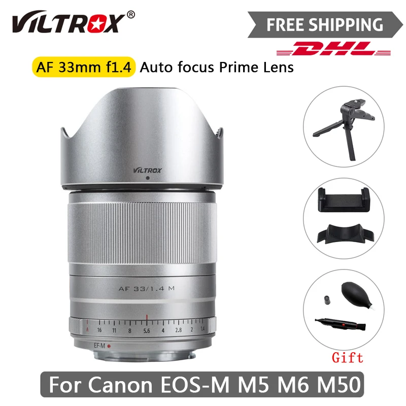 

Viltrox AF 33mm F1.4 STM Auto Focus Prime Lens APS-C For Canon EOS M-Mount Mirrorless Camera Canon EOS M M5 M6 Mark II M200 M50