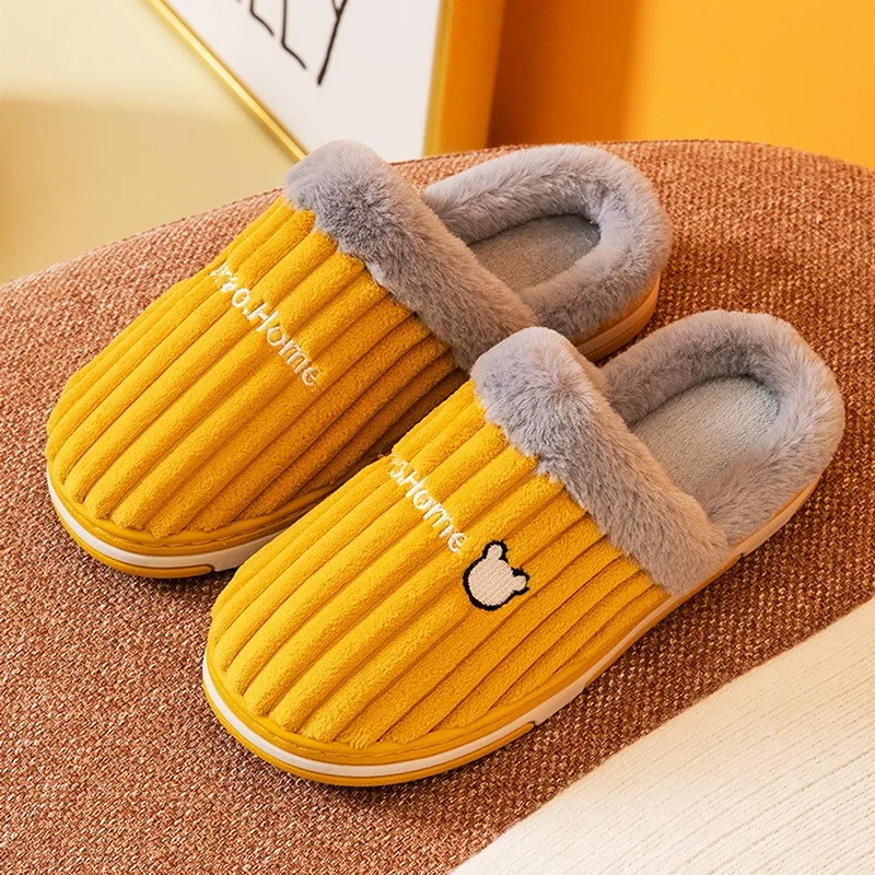 MoneRffi Women Indoor Winter Slippers Unisex House Slippers Lucky Cat Soft Slip On Slippers Fluffy Fur Warm Shoes Buty Damskie 