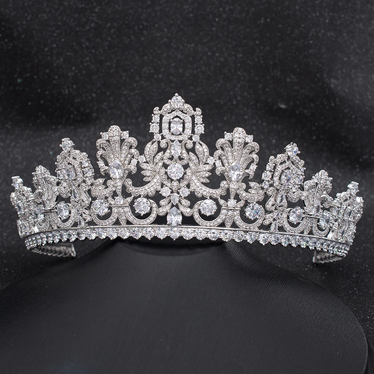 Великолепный классический кубический цирконий Свадебные 2/3 Круглый тиара корона принцессы диадема женские аксессуары для волос HG027