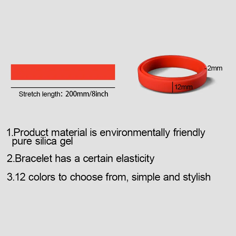 Creative New 12 Colors Fitness Power Bands Energy Bangles Men Basketball Sports Wristbands Silicone Rubber Elasticity Wristband