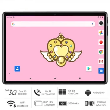 شراءجديد 2020 تابلت 3G رباعي النواة سوبر تابلت Rom 32GB أندرويد 9.0 واي فاي نظام تحديد المواقع 10.1 تابلت IPS بشريحتين DHL مجاني + 64GB TF بطاقة