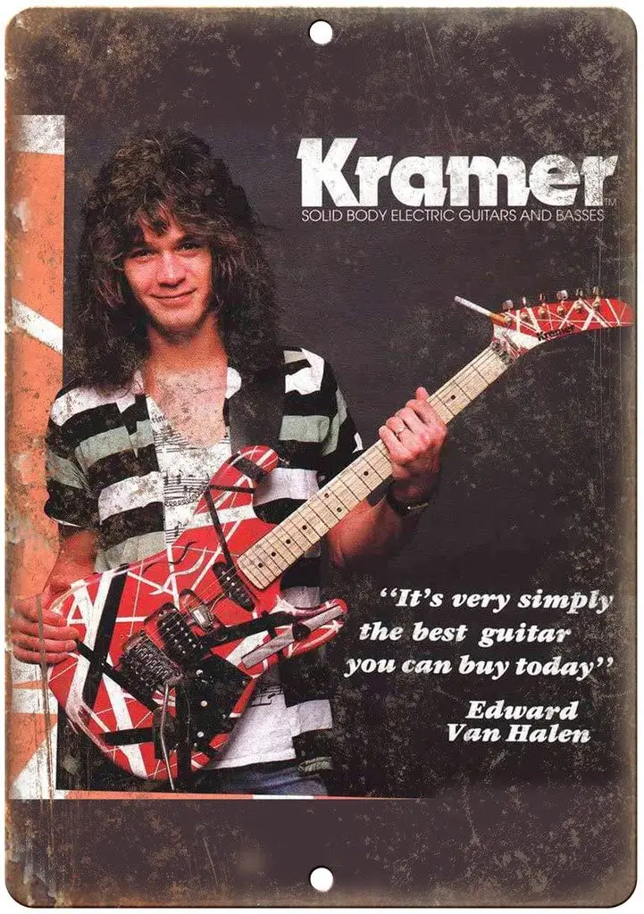 Электрические гитары Adkult Kramer Эдвард Ван Хелен 12X9 дюймов металлический знак в