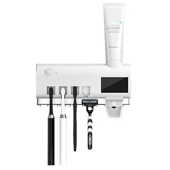 

Solor Power USB Toothbrush Storage UV Sterilization Automatic Toothpaste Dispenser Multi-function Wall-Mounted Toothbrush Holder