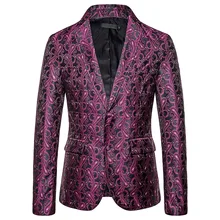 Модный повседневный мужской блейзер цветочный принт модный ночной клуб крутой костюм куртки высококачественная одежда Банкетный Свадебный пиджак