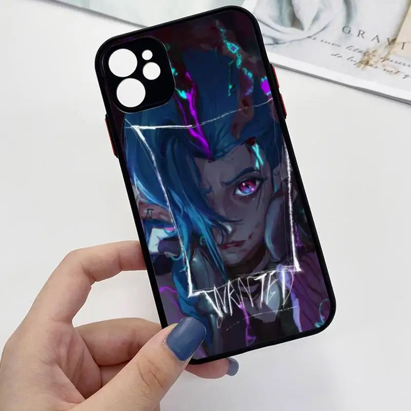 Arcane jinx Phone Case For iPhone 13 12 11 Mini Pro XR XS Max 7 8 Plus X Matte transparent Back Cover