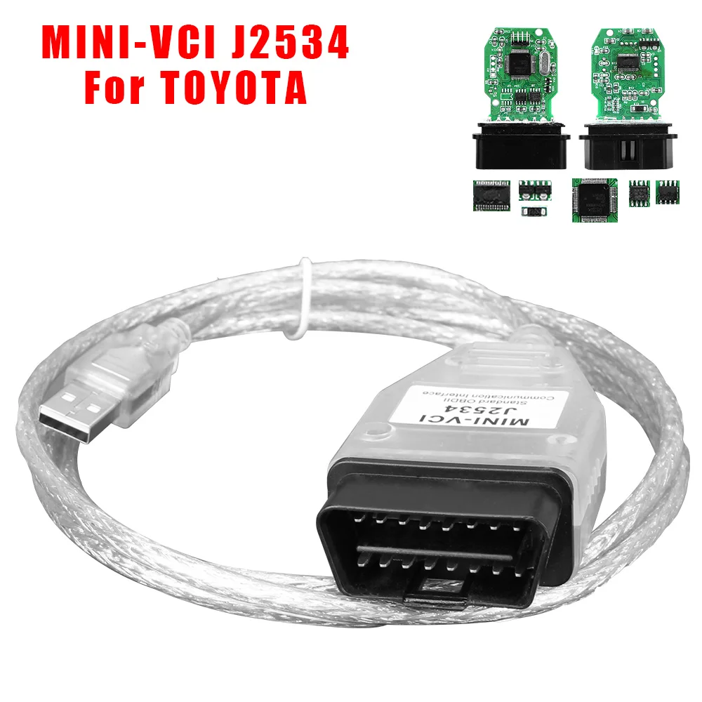 

Vehicle Diagnosis Auto Scanner For Toyota TIS Techstream MINI-VCI FTDI J2534 OBD2 Interface V15.00.028 Car Diagnostics Cable