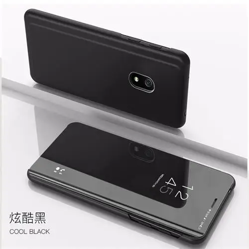 Black Роскошное умное зеркало флип чехол для Xiaomi Redmi 8A 8 чехол для Xiomi Redmi Note 8 Pro на Redmi8 Fundas для Redmi8A Coque - Цвет: Black