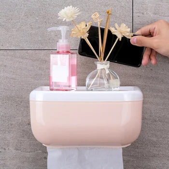 

Wall-Mounted Tissue Box Bathroom Waterproof Toilet Paper Holder Punch-Free