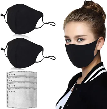 

2PC Mouth Mask Anti Pollution PM 2.5 Dust Filter Washable Reusable Face Masks Cotton Unisex Mouth Muffle Mascarilla Masque