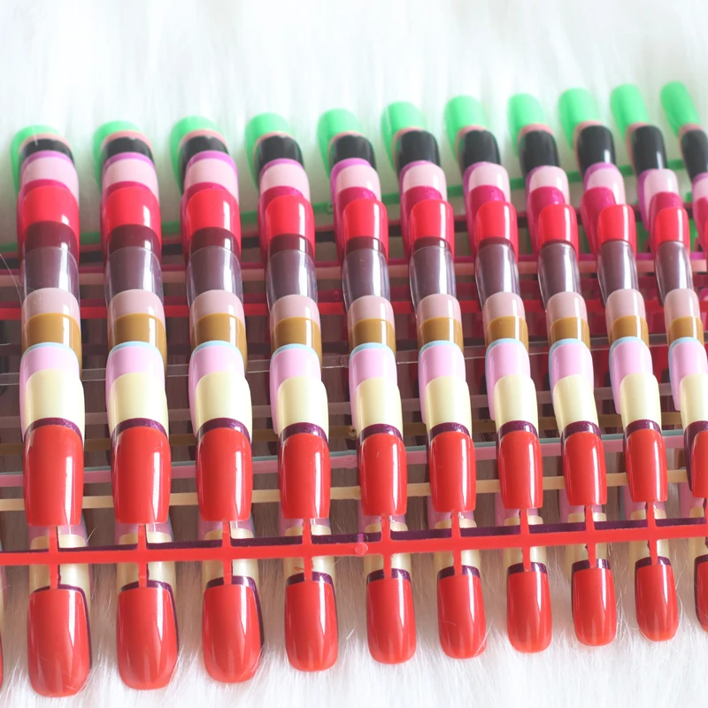 

The New Fashion models solid color candy false nails square head 24pcs Multiple colors available