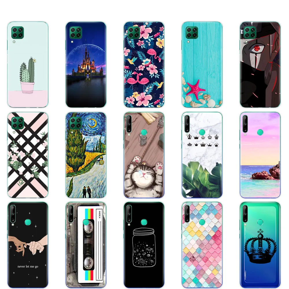 

For Huawei P40 Lite Case Soft Transparent TPU Silicon Phone Cover For Huawei P40 Lite E P40Lite Bumper Coque Painted Shells Bags