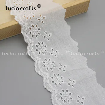 

Lucia Crafts 2yards/lot Multi Sizes White Lace Ribbon Handmade Material DIY Garment Sewing Accessories N0607