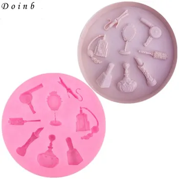 Billig Kuchen Werkzeug Frau Haar Schönheit Make-up-tools Kamm Curling Eisen Spiegel Scissor Salon Silikon Fondant Mold Schokolade Form