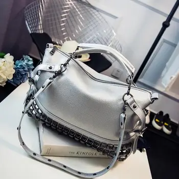 

Rivet Women Purse Fashion Bags For Women 2020 Purses And Handbags Luxury Designer High Quality Shoulder Bag Large Capacity Purse