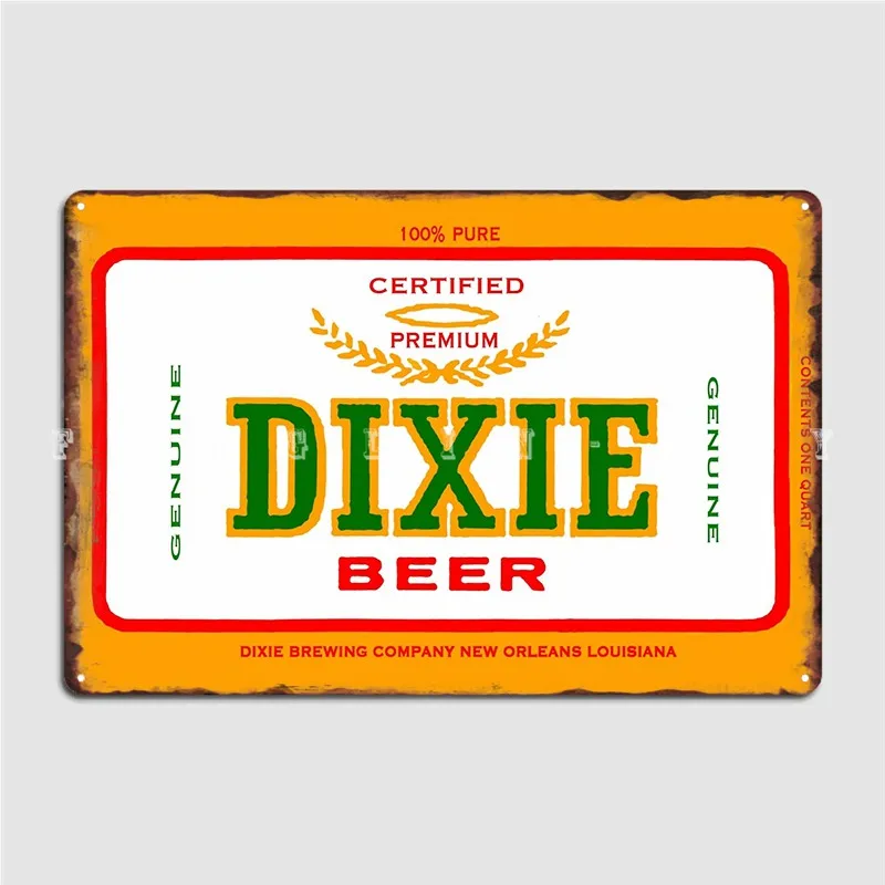 Dixie Beer Of New Orleans Poster Metal Plaque Painting Decor Garage Club Design Club Home Tin Sign Poster