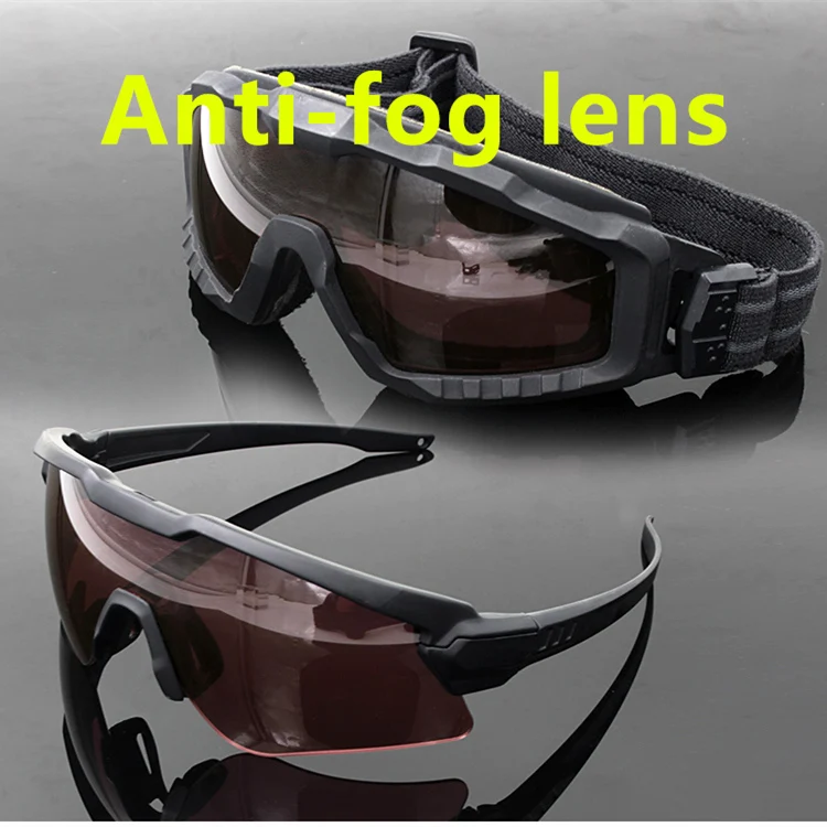 

SI M ALPHA Anti-fog Ski sunglasses cycling sun military goggles Army tactical glasses Men shooting eyewear Gafas 4 lens