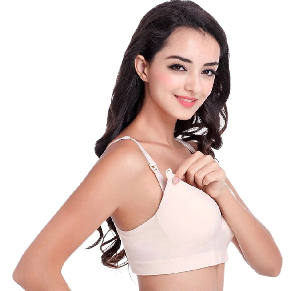 

Women Bra Solid Detachable Strap Soft Casual Bralette Seamless Wire Free Ladies Padded Breastfeeding Back Closure Thin