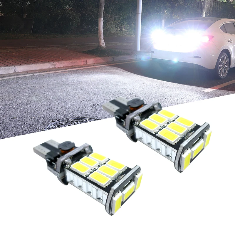

2Pcs T15 T16 W16W LED Reverse Light Bulb 920 921 912 Canbus 5630 15SMD High Quality LED Backup Parking Light Lamp Bulbs 12V 24V