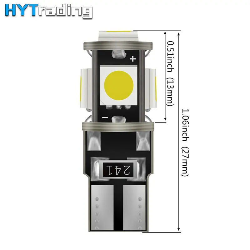 Новый T10 W5w Canbus Белый Синий Красный 5smd Автомобильный свет 194 168 ошибка Клин для