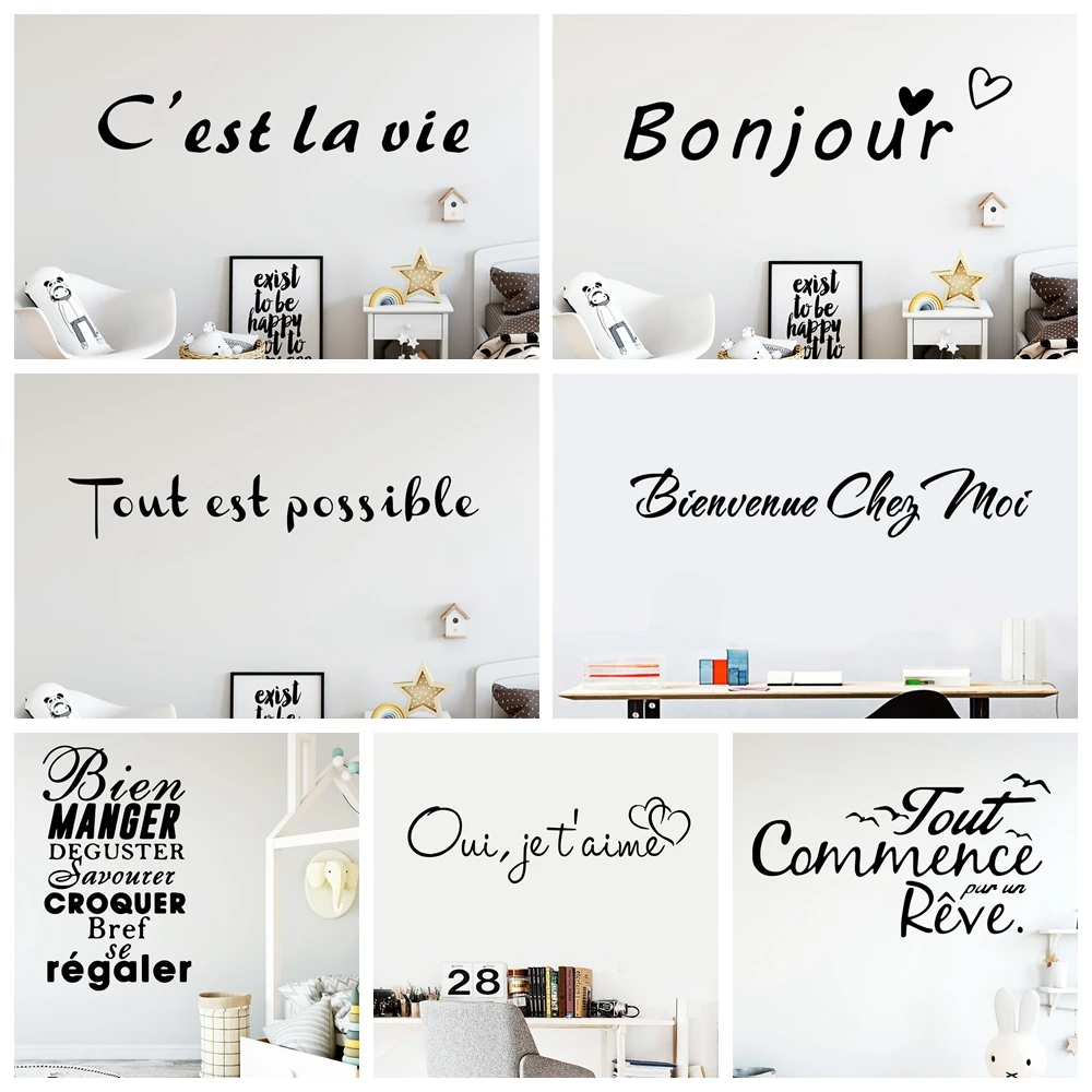 French-Quotes-Wallpaper-Home-Decoration-Wall-Sticker-For-BedRoom-Living ...